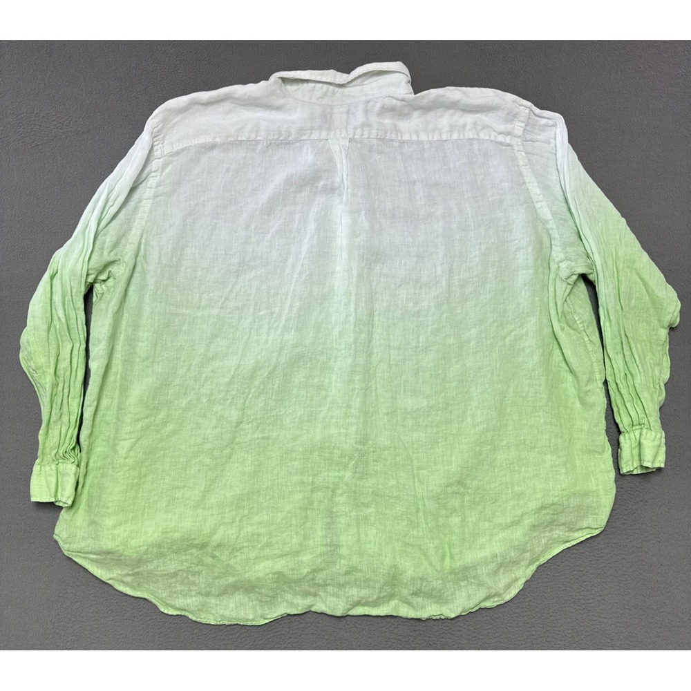 Polo Ralph Lauren Mens 100% Linen Shirt Green Ombre Gradient Long Sleeve 5XB Big